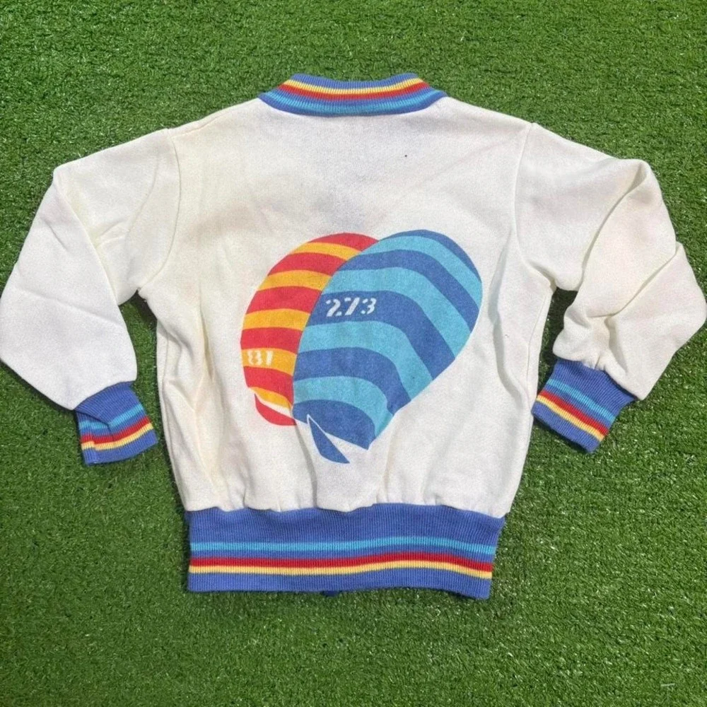 Vintage 70s Carters Toddler 3T Zip Up Jacket‎ Retro Coast Lines Groovy
